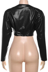 Faux leather baddie jacket - black