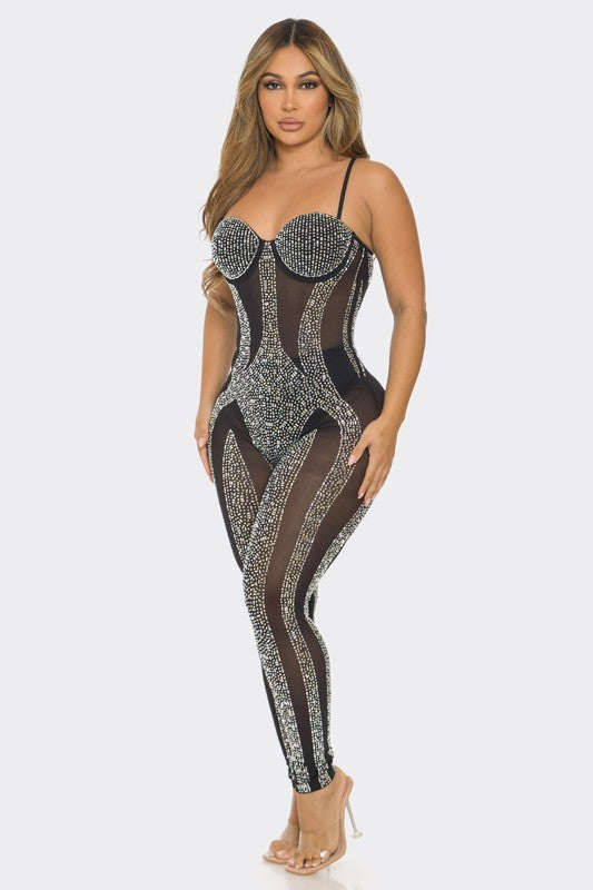 Turn me up baddie jumpsuit - black shopwithfloco
