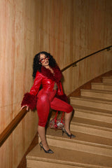 Like a boss baddie fur leather jacket