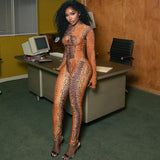 Skin baddie jumpsuit- orange