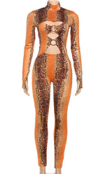 Skin baddie jumpsuit- orange
