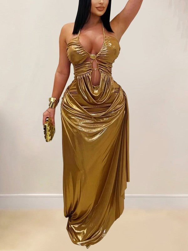 Golden baddie dress