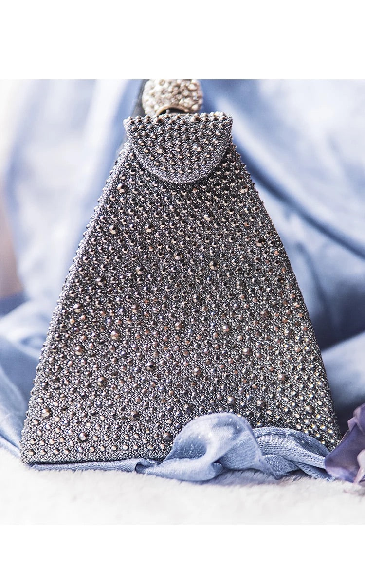 Vintage Diamond Pyramid clutch - gray